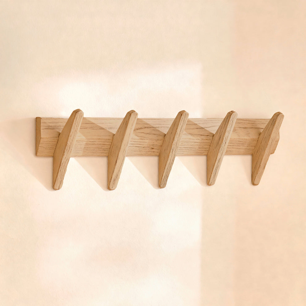 Roe Small Whitewash Oak Coat Rack – Laura James