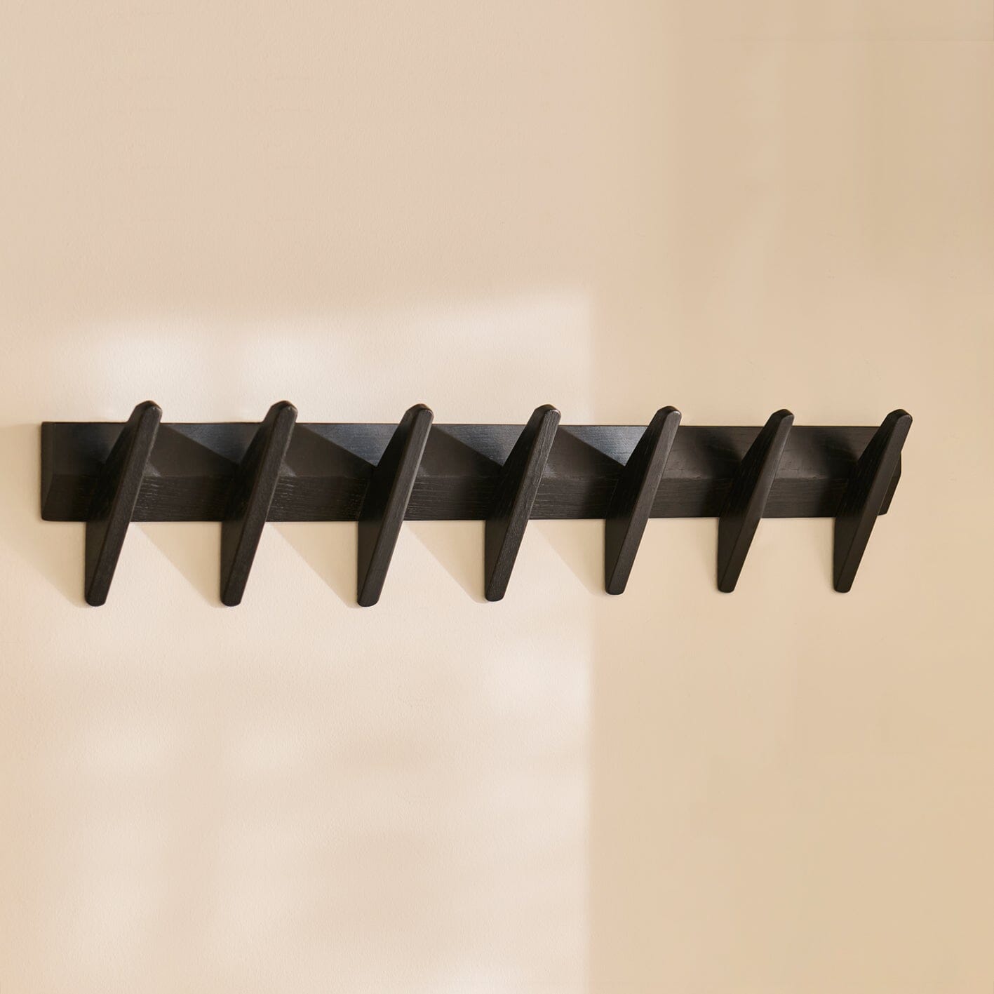 Roe Large Black Oak Coat Rack - Laura James