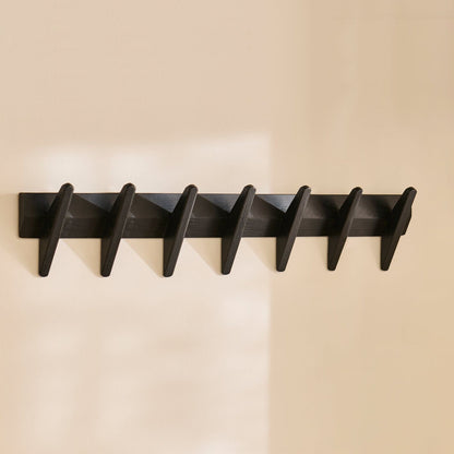 Roe Large Black Oak Coat Rack - Laura James