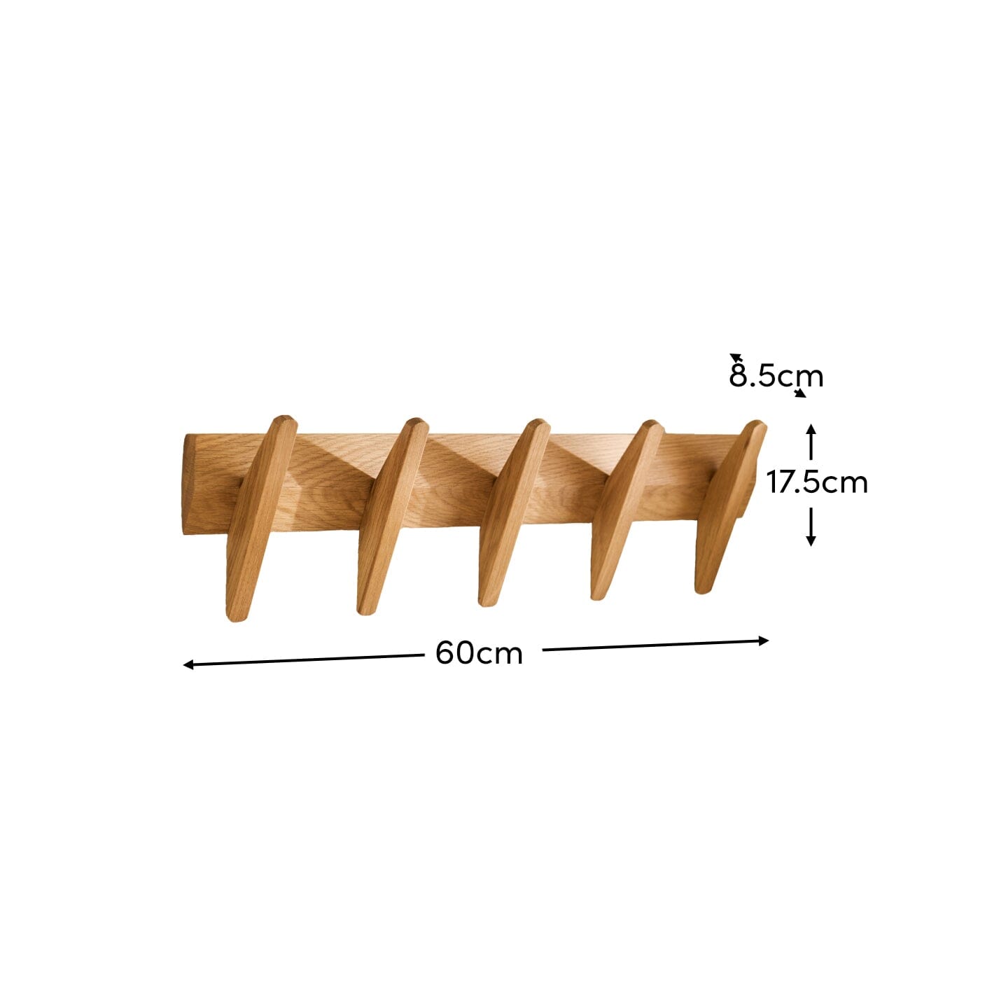 Roe Small Pale Oak Coat Rack - Laura James 