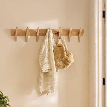 Roe Large Whitewash Oak Coat Rack - Laura James