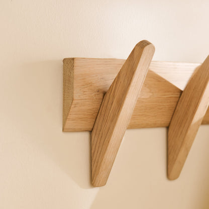 Roe Large Whitewash Oak Coat Rack - Laura James