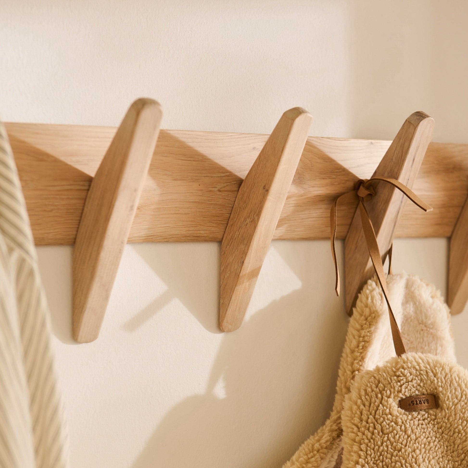 Roe Large Whitewash Oak Coat Rack - Laura James