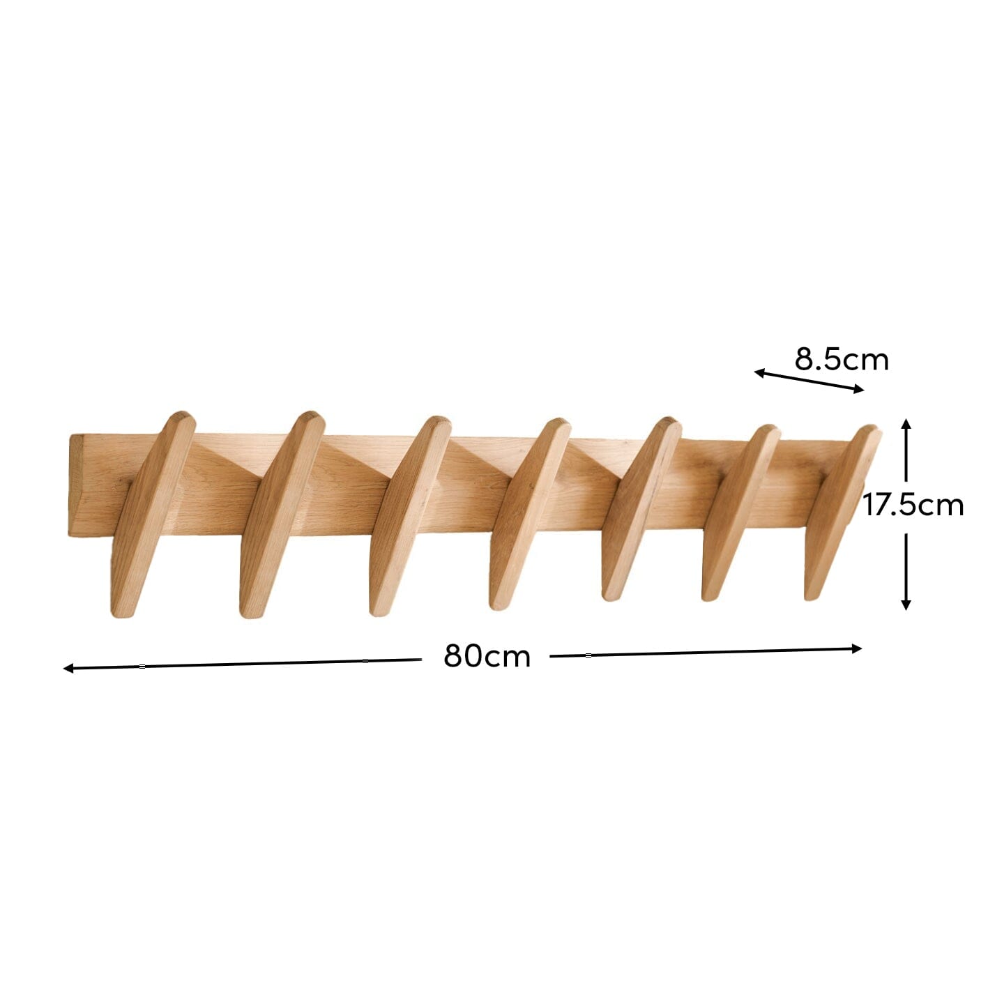 Roe Large Whitewash Oak Coat Rack - Laura James