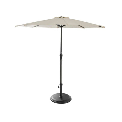 Round 2.7m Cream LED Parasol with 25kg Parasol Base - Black Concrete - Laura James