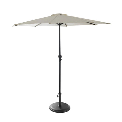 Round 3m Cream Parasol with 25kg Parasol Base - Black Concrete - Laura James