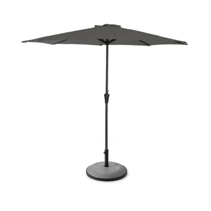 Grey Parasol - 2.7m Round & Grey Base with a Border