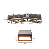 Rowan 7 Seater Wooden Garden Chaise Corner Sofa Set - Sand