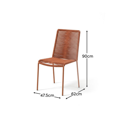 Ryder Burnt Orange Rope Garden Chairs - Set of 2 - Laura James