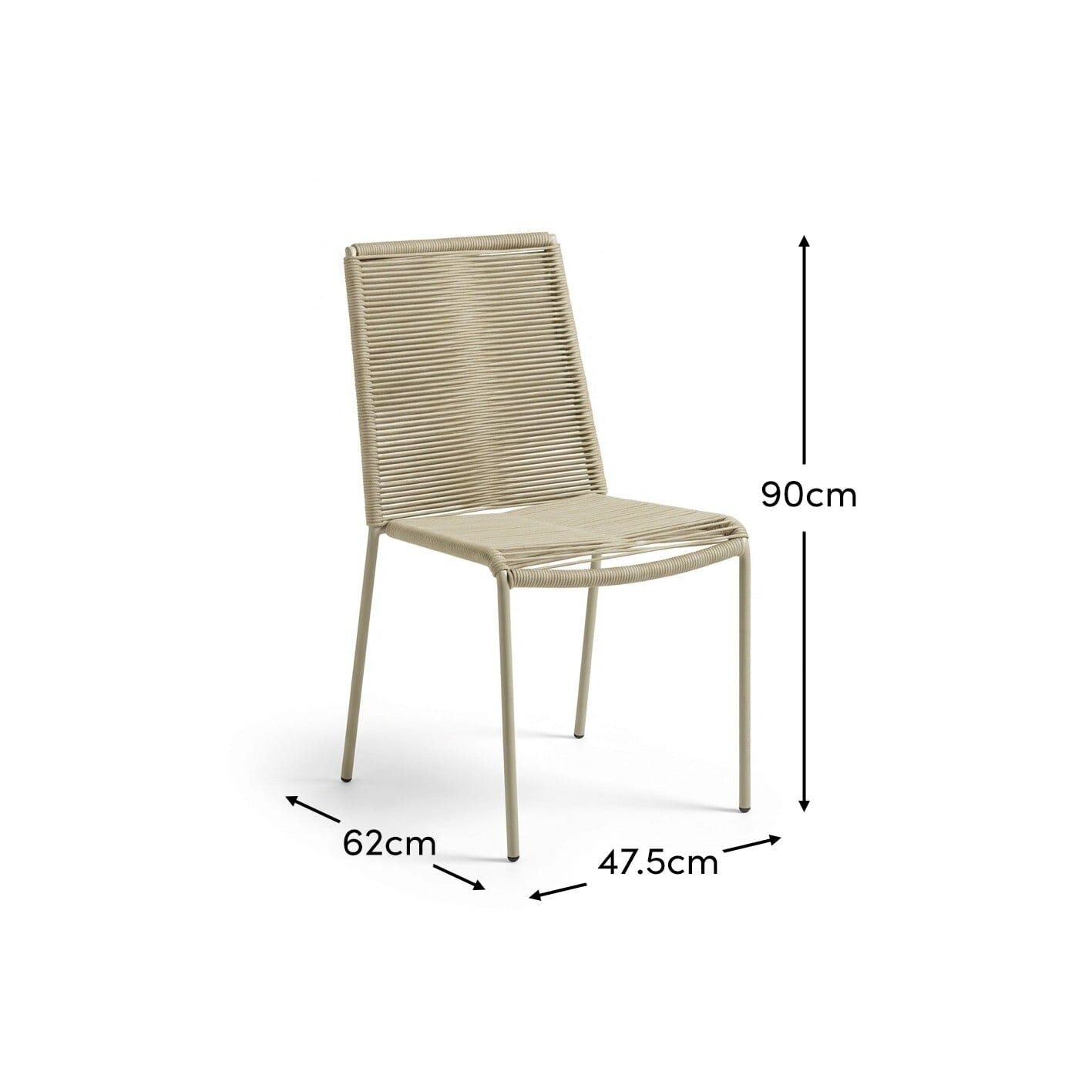 Ryder Dining Chair Set of 2 - Clay Rope - Laura James