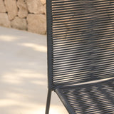 Ezra 6 Seater Oval Wooden Garden Dining Set with Ryder Black Chairs -Laura James