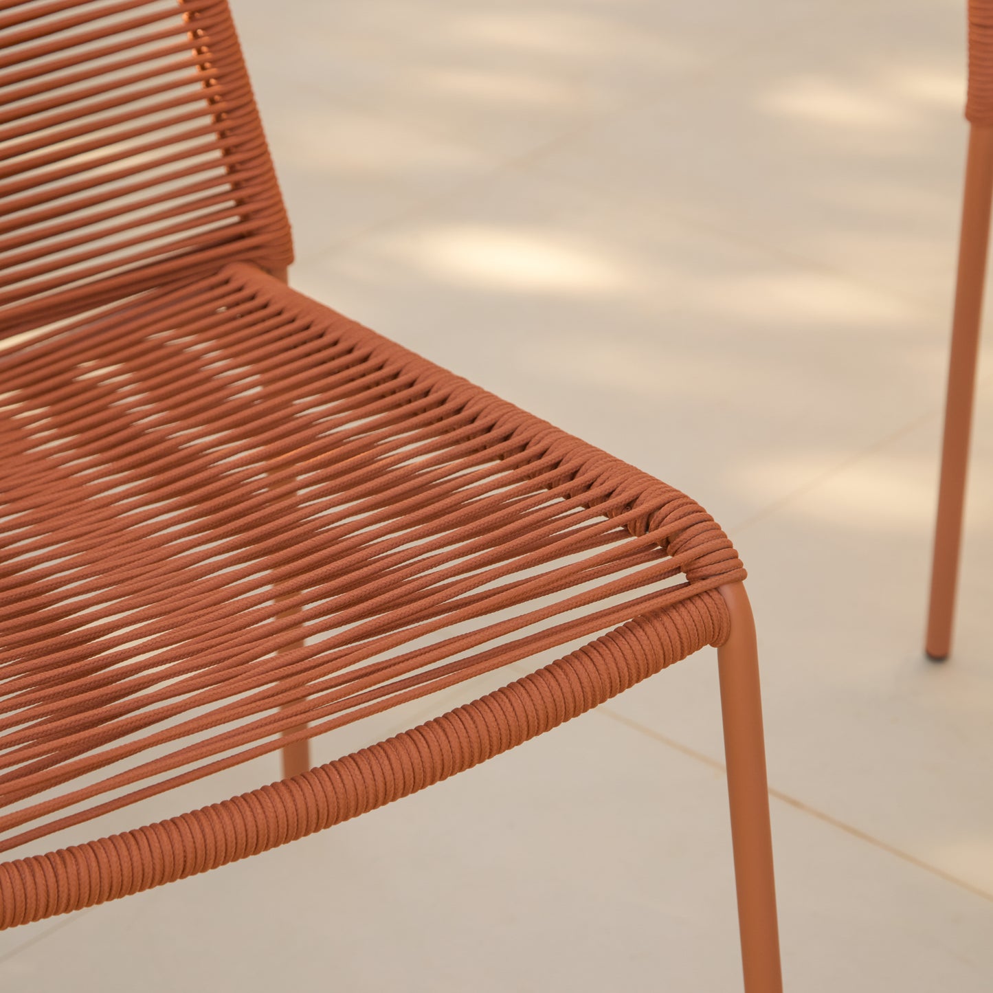 Ryder Burnt Orange Rope Garden Chairs - Set of 2 - Laura James