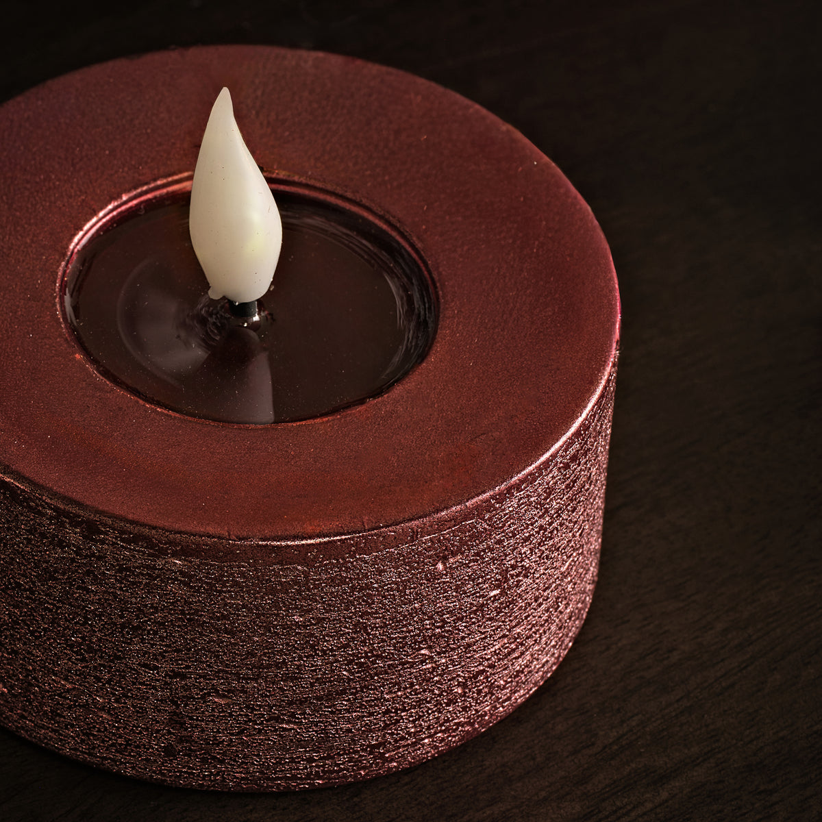 Samsta 7.5cm Battery Tealight Candles - Set of 2 - Burgundy Red - Laura James 