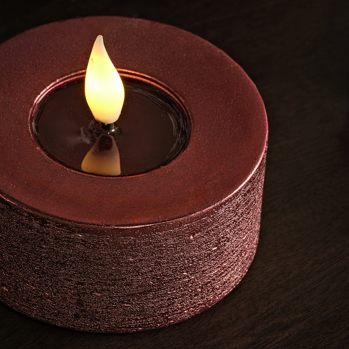 Samsta 7.5cm Battery Tealight Candles - Set of 2 - Burgundy Red - Laura James 