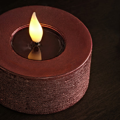 Samsta 7.5cm Battery Tealight Candles - Set of 2 - Burgundy Red - Laura James 