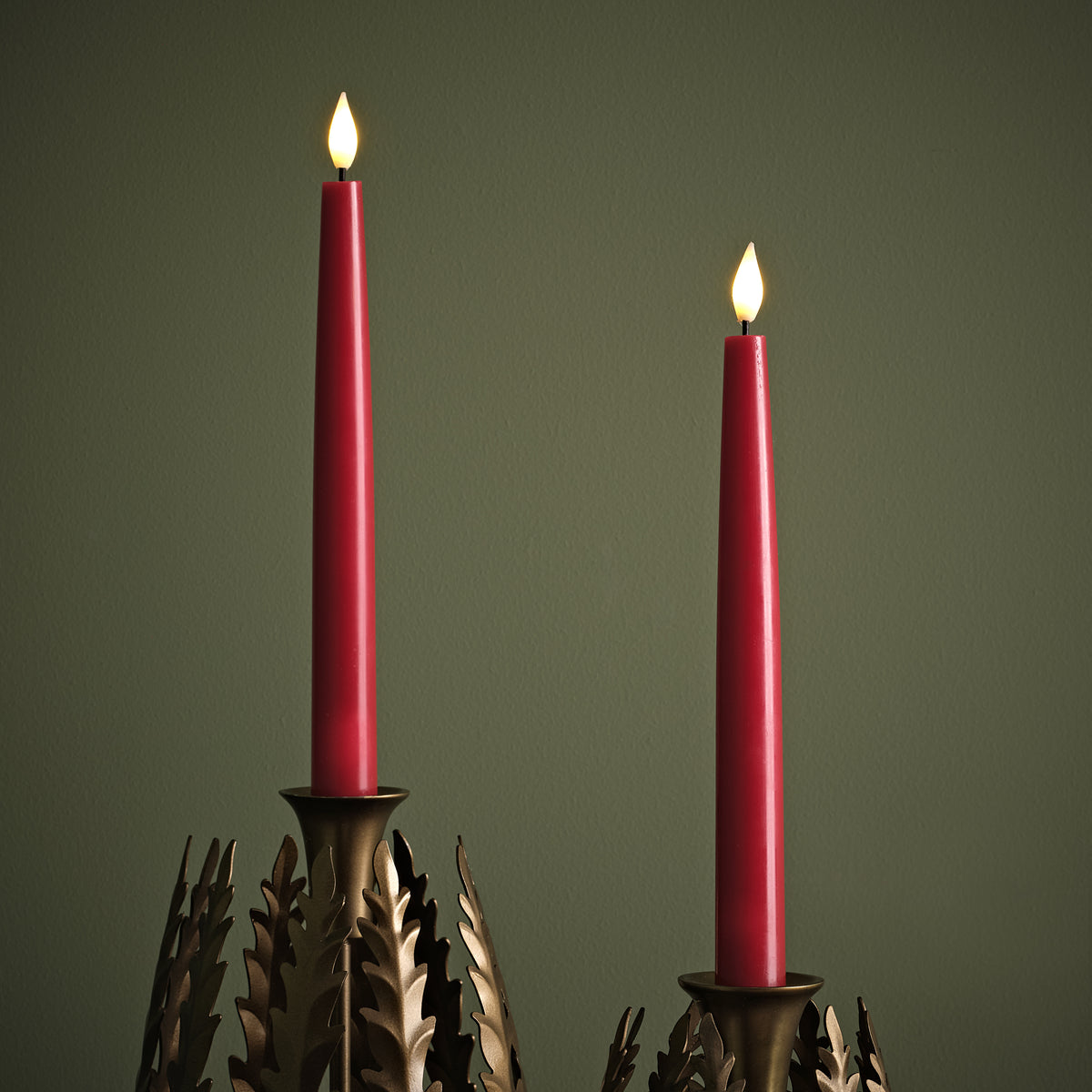 Samsta Battery Taper Candles - Set of 2 - Christmas Red