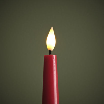 Samsta Battery Taper Candles - Set of 2 - Christmas Red