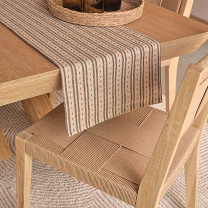 Seaton 250x35cm Table Runner - Natural and Mustard - Laura James