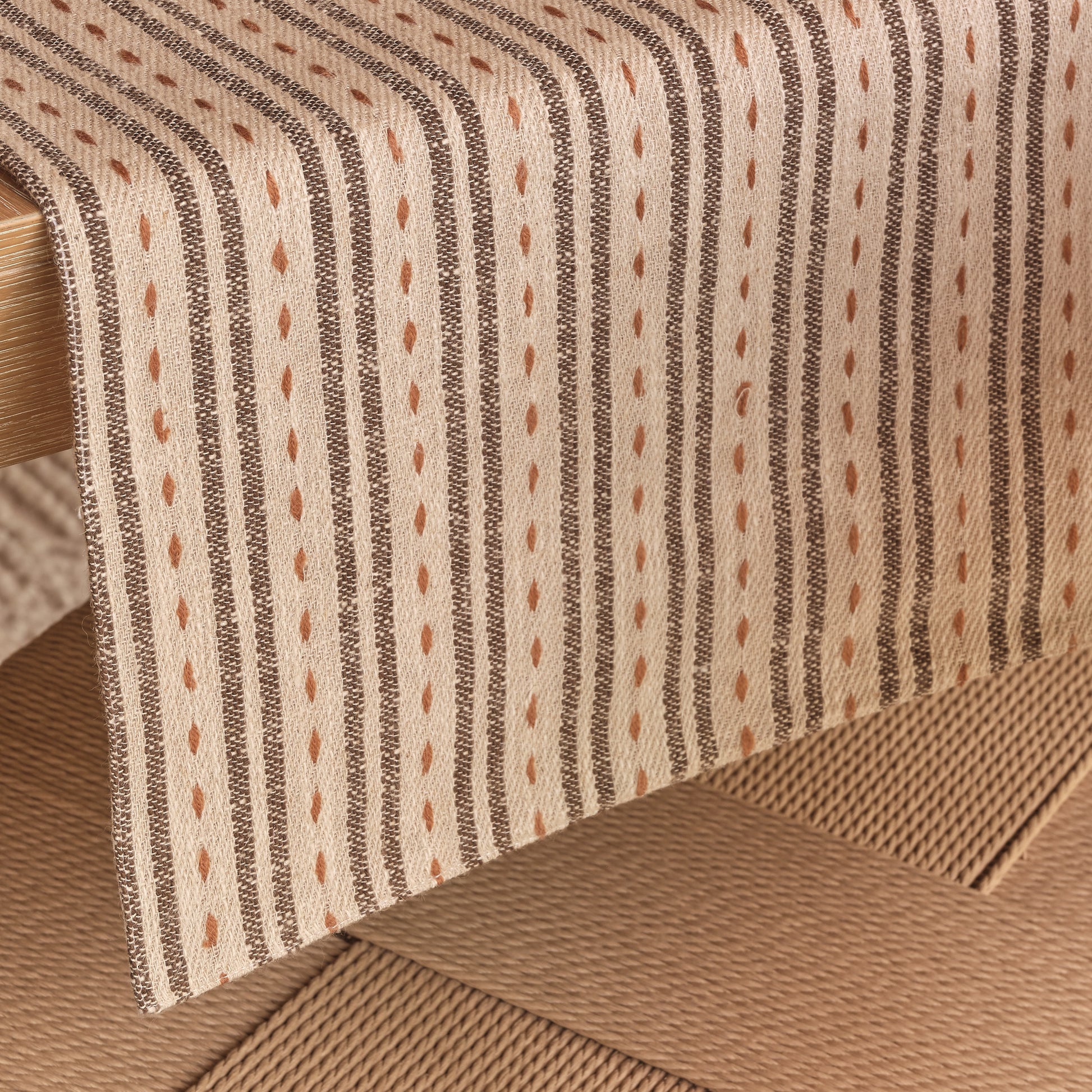 Seaton 210x35cm Table Runner - Natural and Mustard - Laura James 