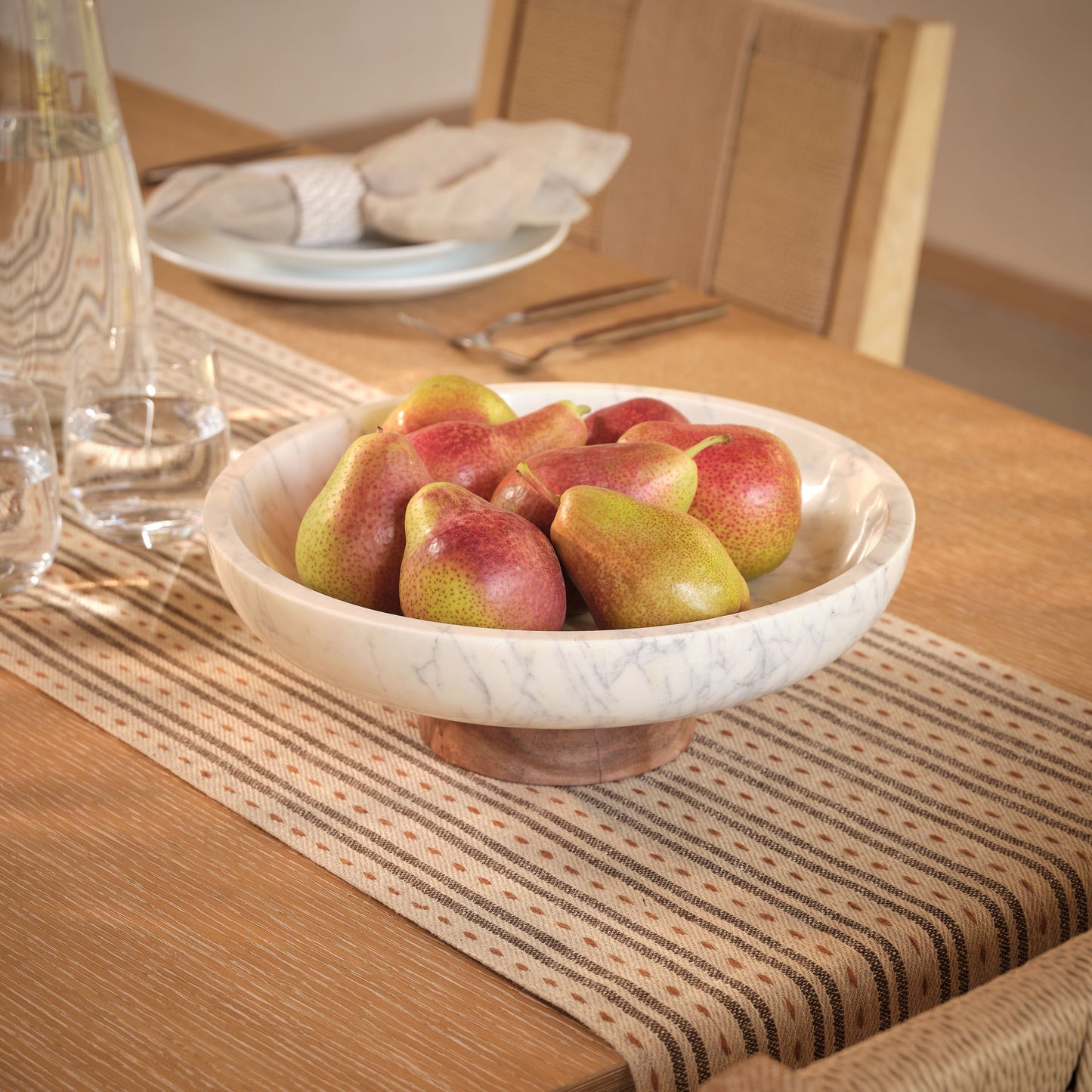 Spello 30cm Bowl - White Marble - Laura James 