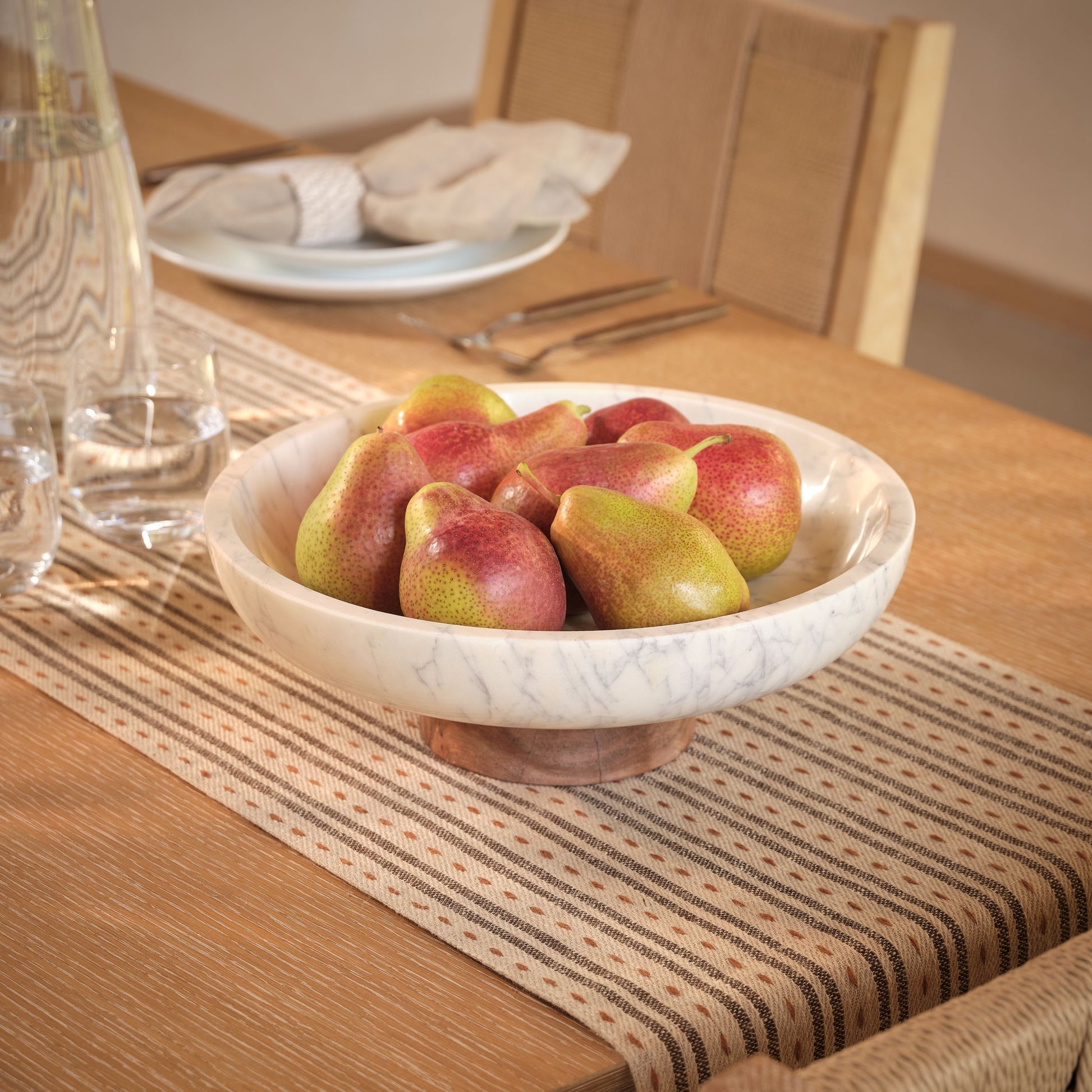 Spello 30cm Bowl - White Marble - Laura James 
