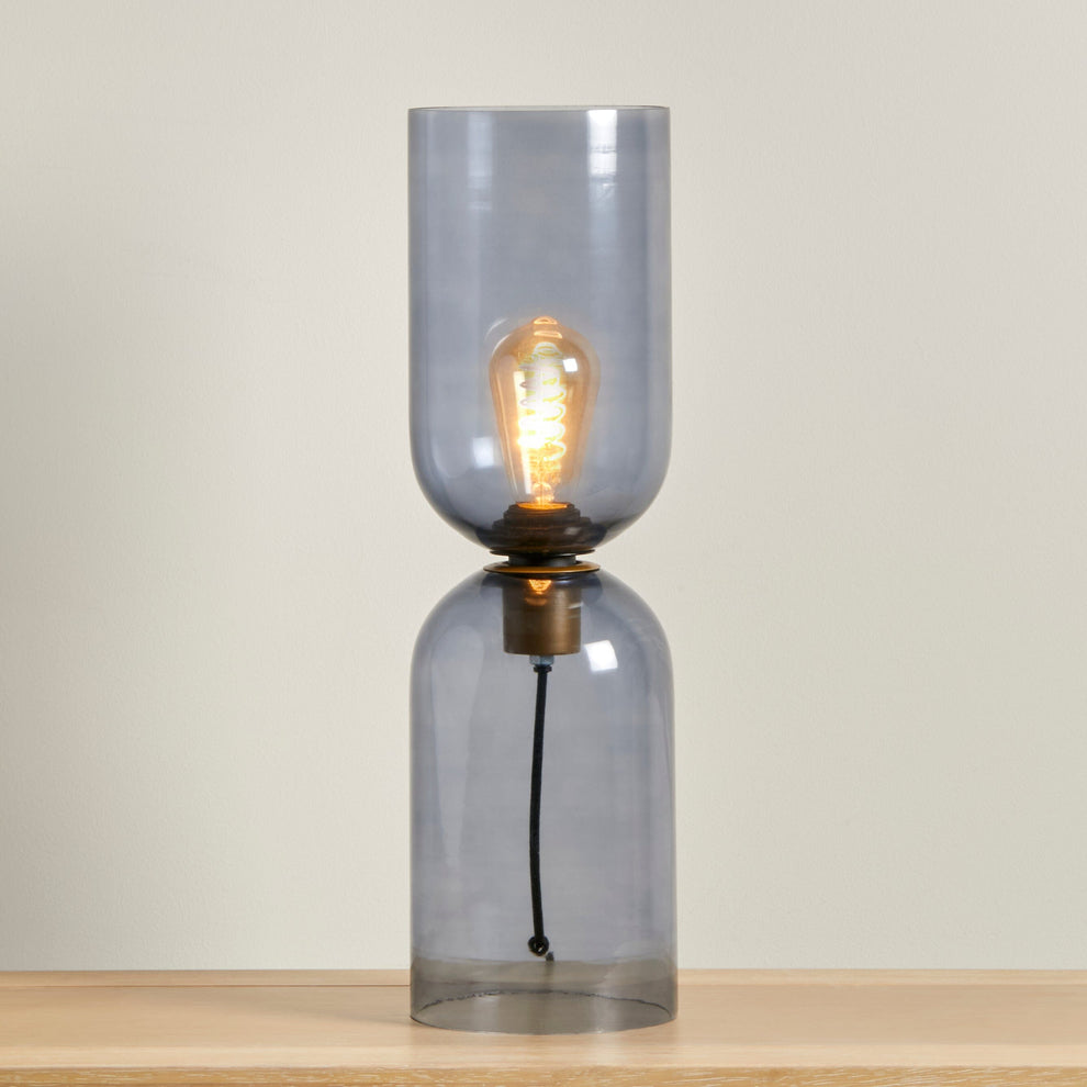 Sutton 50cm Lamp - Smoked Glass – Laura James