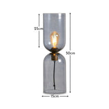 Sutton 50cm Lamp - Smoked Glass

