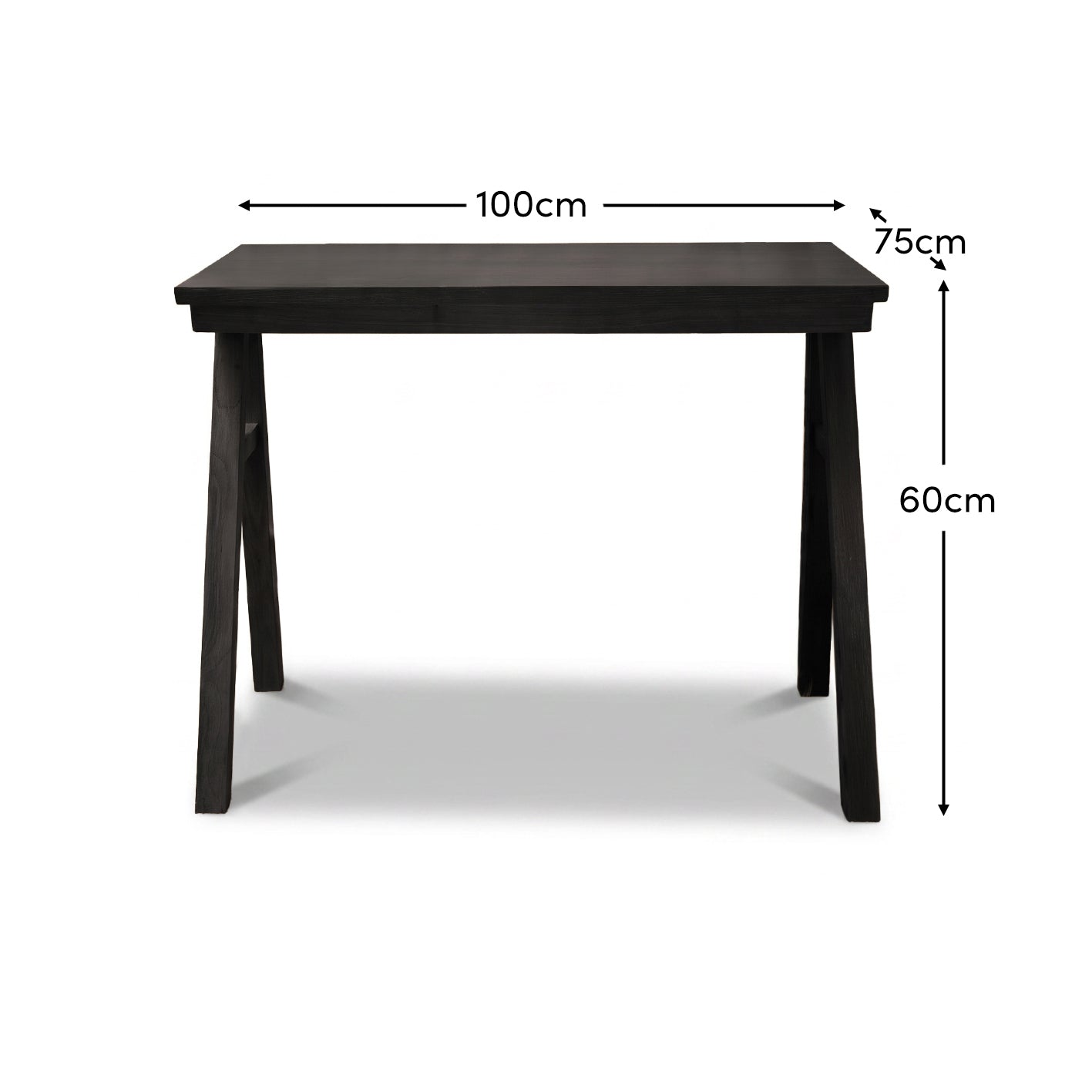 Sabina 100cm Rectangular Desk - Black Oak - Laura James 