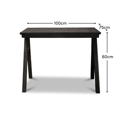 Sabina 100cm Rectangular Desk - Black Oak - Laura James 