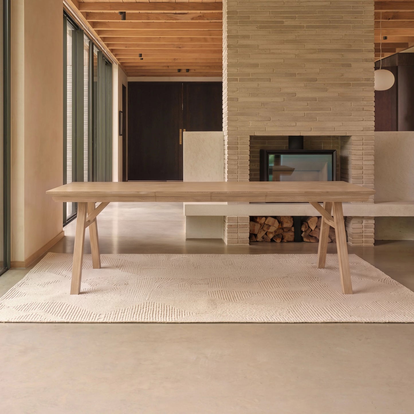Sabina 160-240cm Whitewash Oak Extending Dining Table - Laura James 