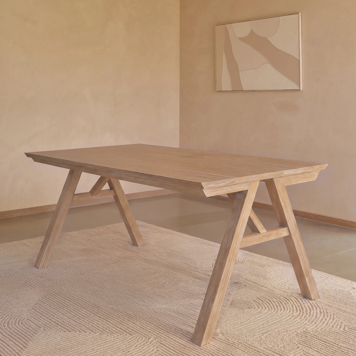 Sabina 160-240cm Whitewash Oak Extending Dining Table - Laura James 