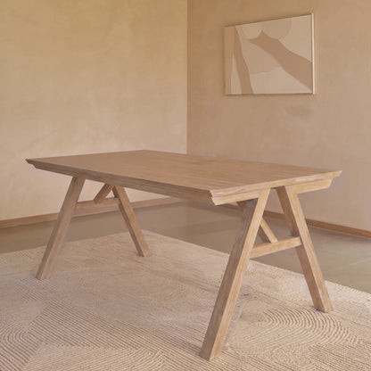 Sabina 160-240cm Whitewash Oak Extending Dining Table - Laura James 