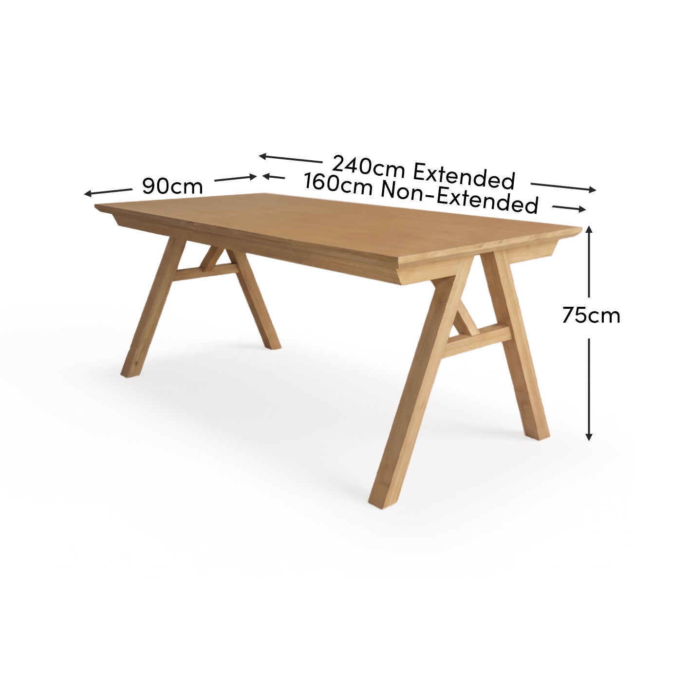 Sabina 160-240cm Pale Oak Extending Dining Table - Laura James 