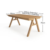 Sabina 160-240cm Pale Oak Extending Dining Table - Laura James 
