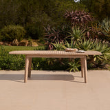 Saffron 8 Seater Extending Garden Dining Table - Brushed Light Acacia - Laura James