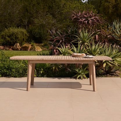 Saffron 8 Seater Extending Garden Dining Table - Brushed Light Acacia - Laura James