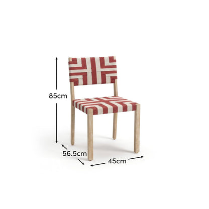 Saffron Brushed Light Acacia Garden Chair - Set of 2 - Beige/Paprika