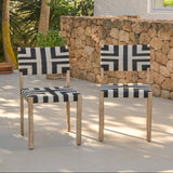 Saffron Brushed Light Acacia Garden Chair - Set of 2 - Beige/Black Laura James