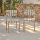 Saffron Brushed Light Acacia Garden Chair - Set of 2 - Beige/Natural Rope