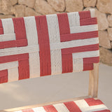 Saffron Brushed Light Acacia Garden Chair - Set of 2 - Beige/Paprika