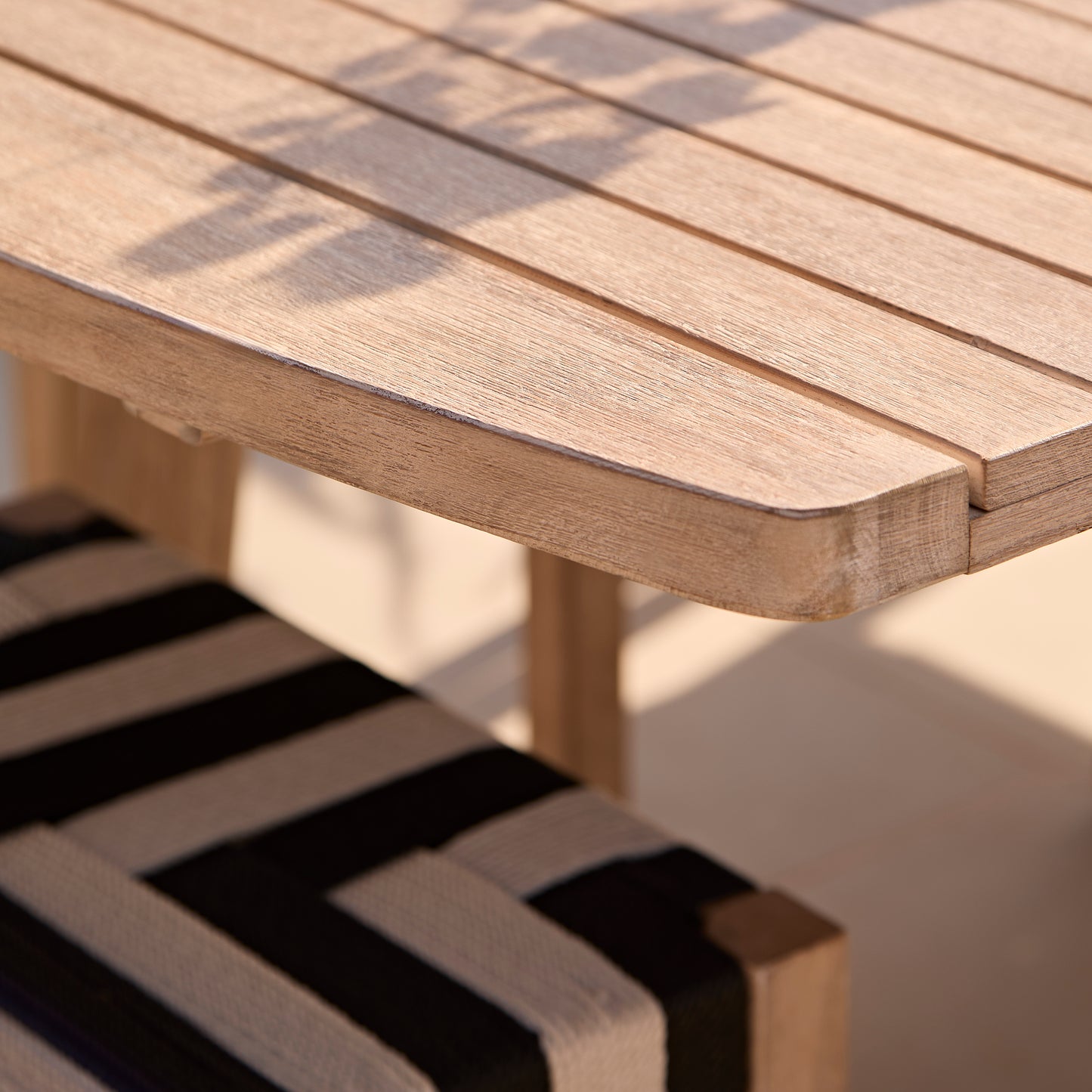 Saffron 6 Seater Extending Wooden Garden Dining Set with Saffron Black/Beige Chairs - Laura James