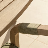 Saffron 6 Seater Extending Wooden Garden Dining Set with Shiro Green Rope Chairs - Laura James
