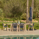 Fira Dark Blue LED Parasol - 2.5m Square Cantilever - Laura James