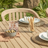 Saffron 6 Seater Extending Wooden Garden Dining Set with Shiro Chairs - Laura James
