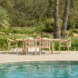 Saffron 6 Seater Extending Wooden Garden Dining Set with Shiro Chairs - Laura James