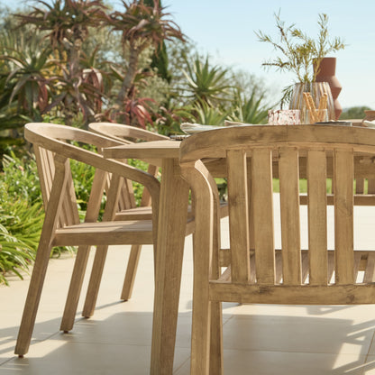 Saffron 6 Seater Extending Wooden Garden Dining Set with Shiro Chairs - Laura James