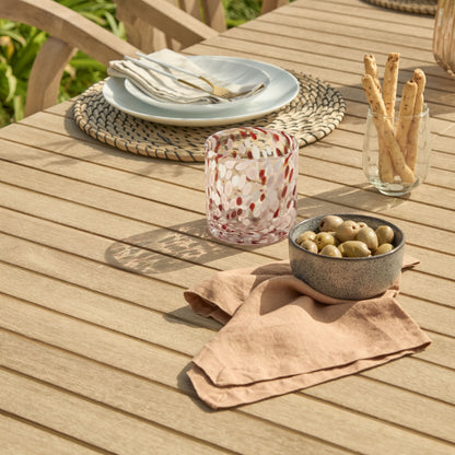 Saffron 6 Seater Extending Wooden Garden Dining Set with Shiro Chairs - Laura James