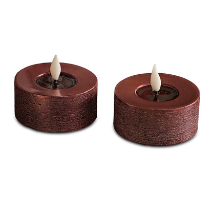 Samsta 7.5cm Battery Tealight Candles - Set of 2 - Burgundy Red