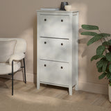 Sandhurst 60cm Three Door Shoe Cabinet - Mist Grey - Laura James