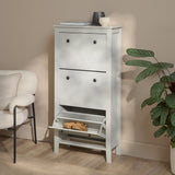 Sandhurst 60cm Three Door Shoe Cabinet - Mist Grey - Laura James